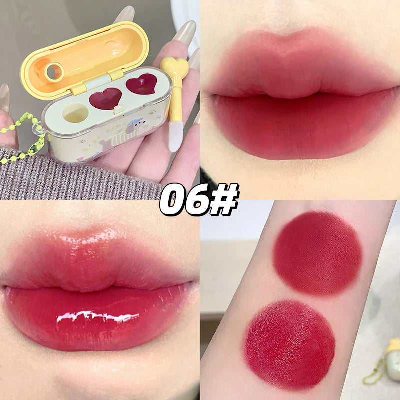 GEGE BEAR Water Gloss Velvet Matte Lip Glaze Combination Two-pack Qme GX1552-06