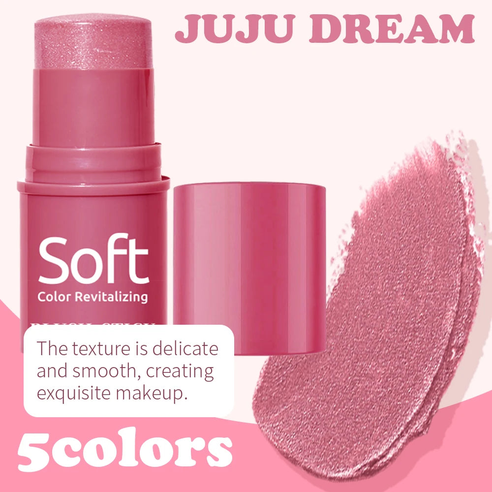 3 In 1 Multifunctional Blush Stick, Natural Matte Nude Makeup Brightening Skin Tone Makeup Stick, For Daily Face Makeup Qme