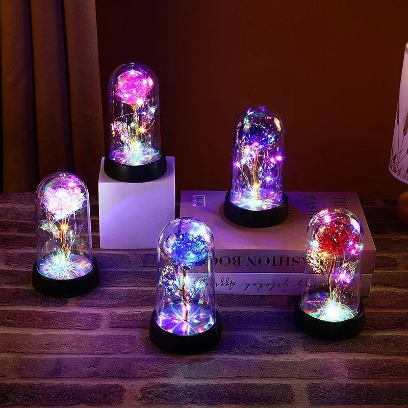LED Simulation Rose Flower Light Beautiful Realistic Looking Night Qme