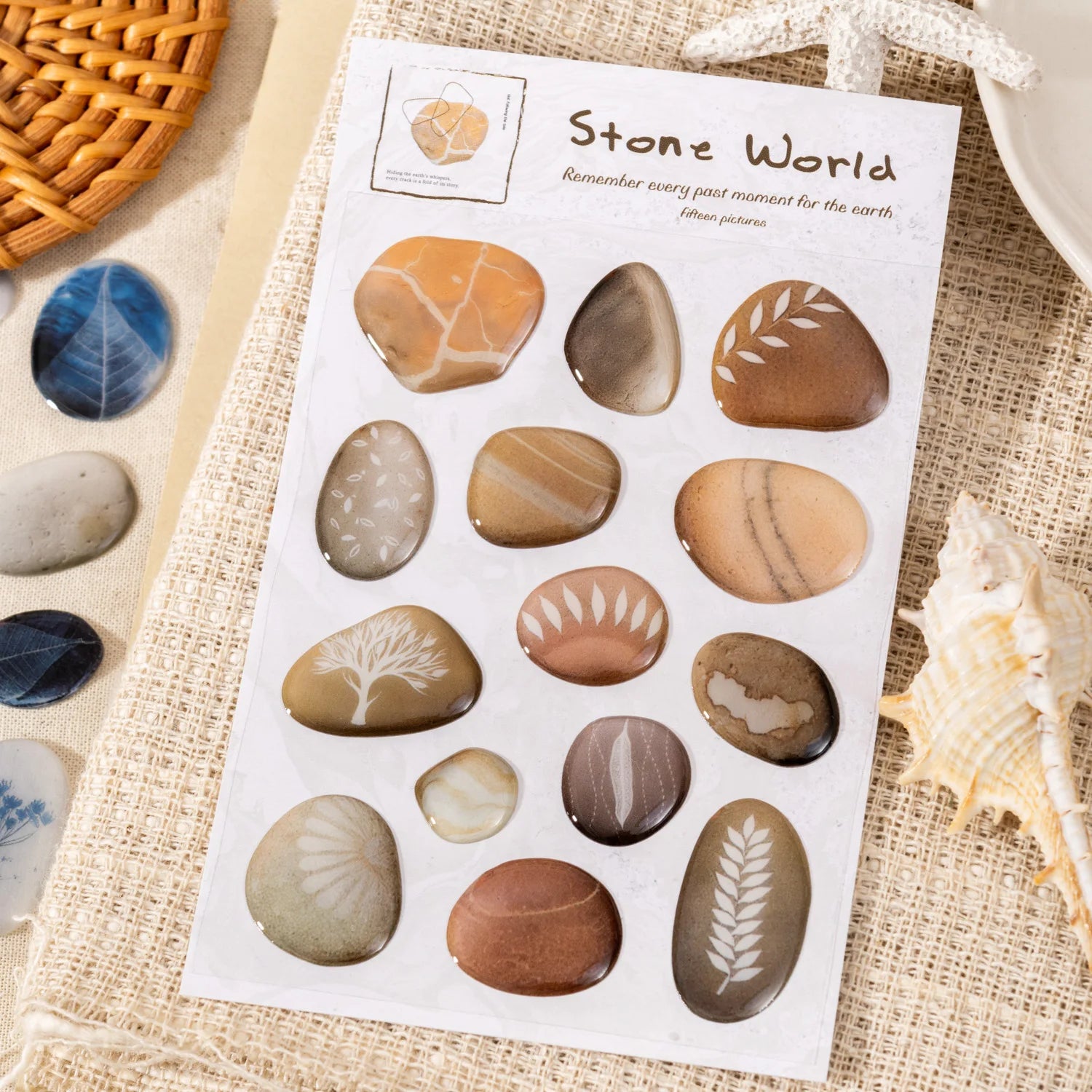 1PC Pebble World Themed 3D Epoxy Sticker for DIY Scrapbook Phone Case Decoration Birthday Gift Teaching Reward Supplies Qme