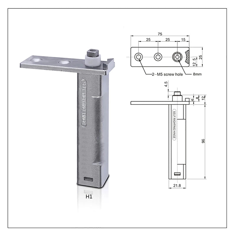 Refrigerator Door Hinge Spring Stainless Steel Hinges Automatic Pivot Qme HW-H1 Silver