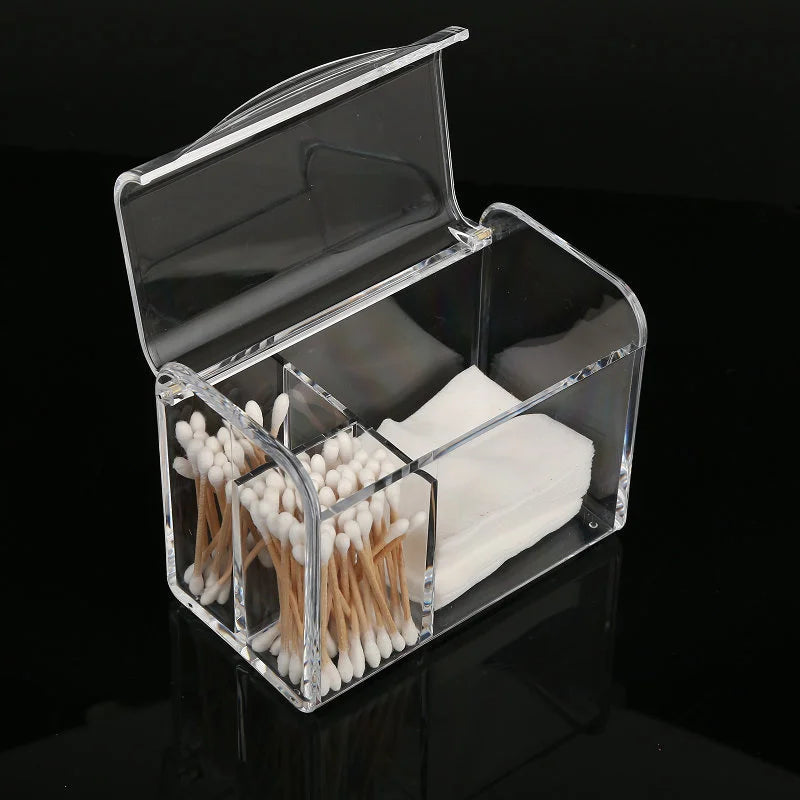 Swabs Storage Containers Lid Transparent Cotton Swab Holder Dustproof Qme