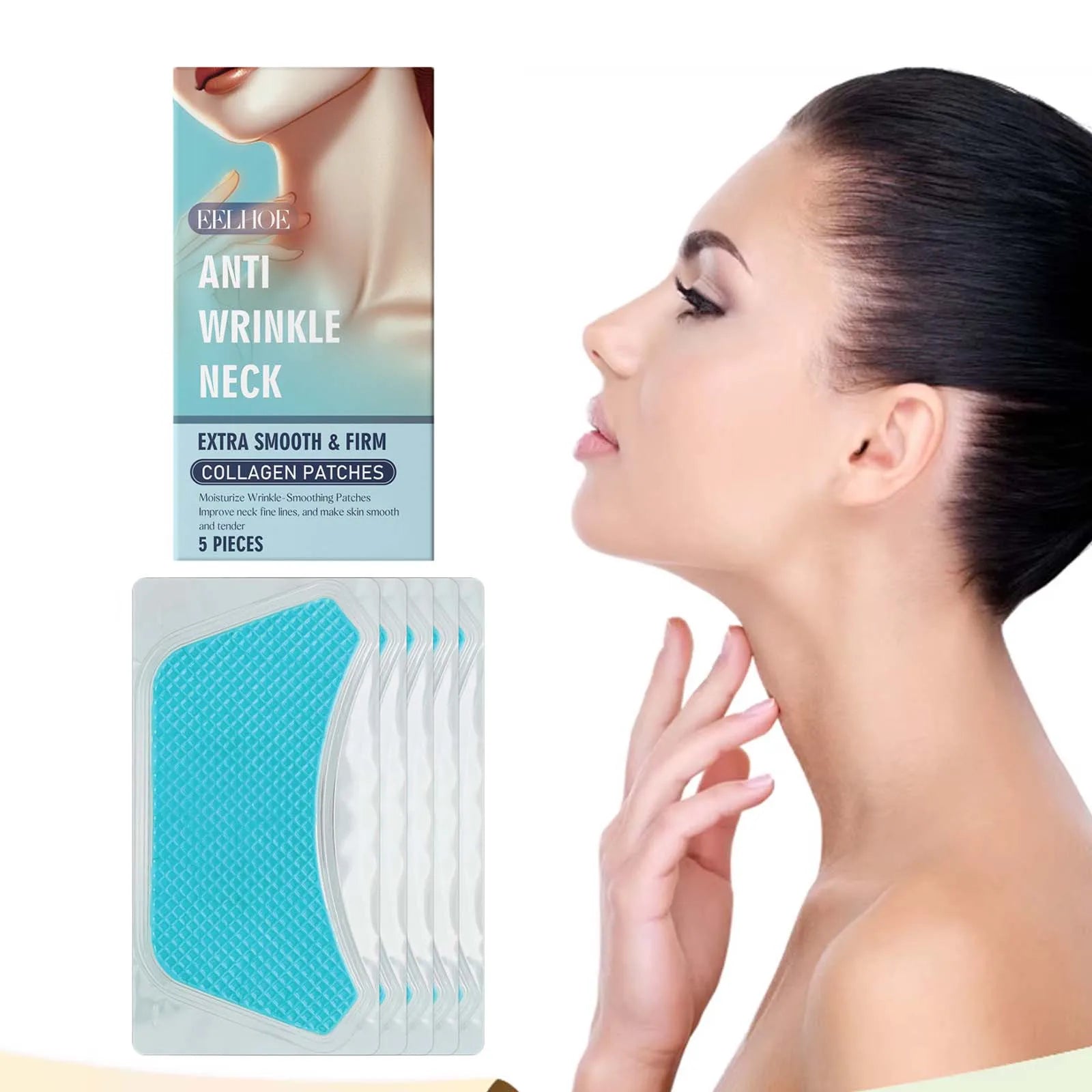 5/10Pcs Collagen Neck Patch Neck Lines Remover Masks Lifting Firming Neck Skin Elastic Moisturizing Skin Care Neck Patch Qme 5Pcs