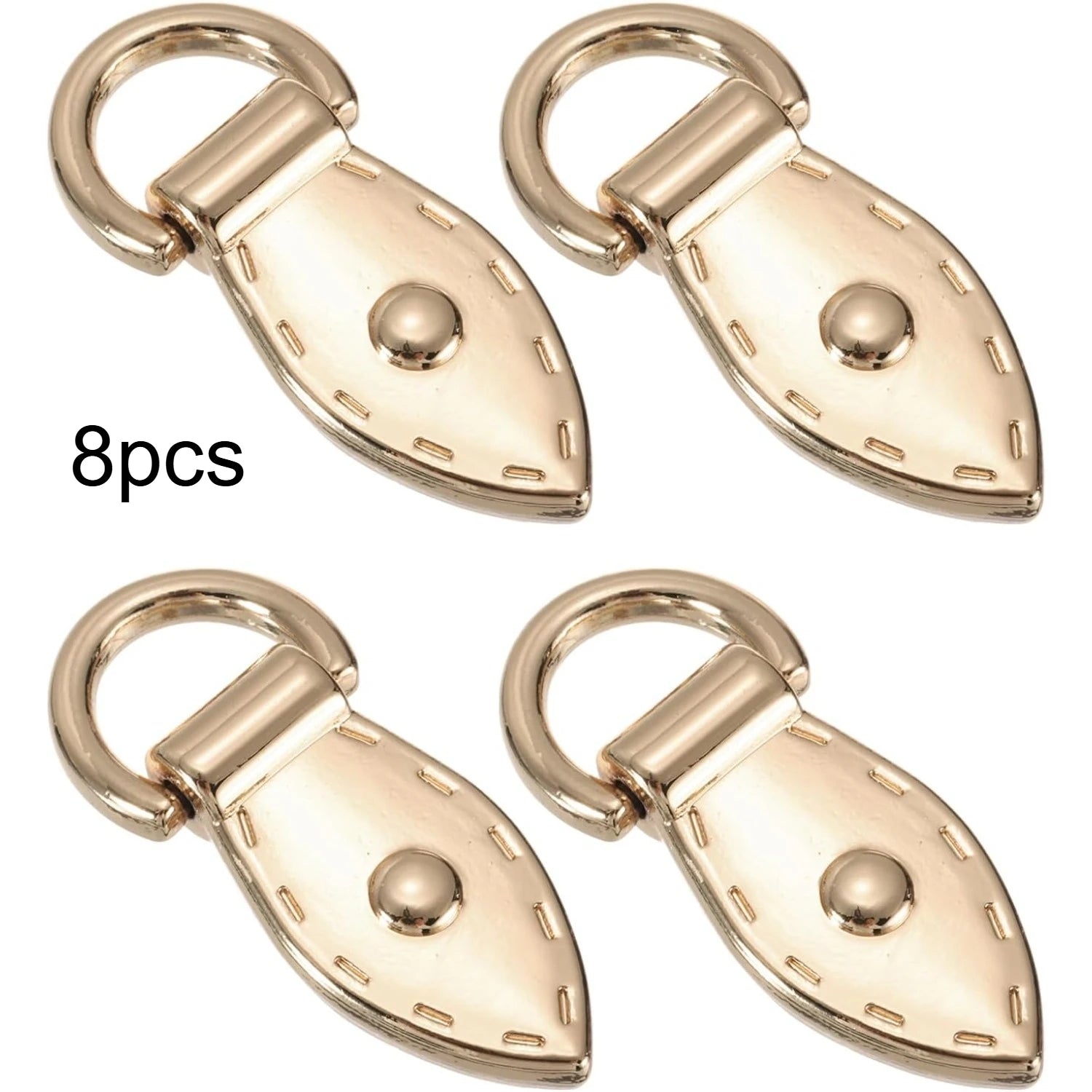 Metal Leaf Shape Bag Strap D Ring Buckle Rivet Decor Handbag Side Connector Clasp DIY Purse Bag Hardware Replacement Accessories Qme Golden 8pcs