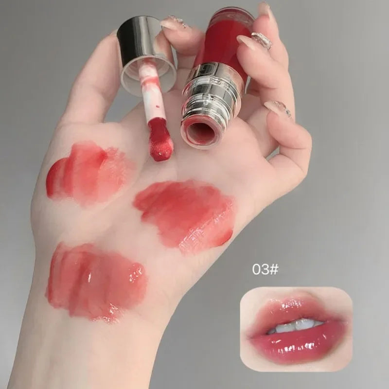 Strawberry Jelly Lip Oil Glossy Tint Glaze Lipstick Moisturize Liquid Fruit Jam Lip Beauty Treatment Transparent Hydrating Balm Qme