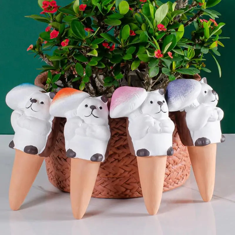 Terracotta Spikes For Watering Plants Hedgehog Hold Mushroom Self-Watering Stakes Terracotta Water Globe Automatic Garden Qme China Mainland