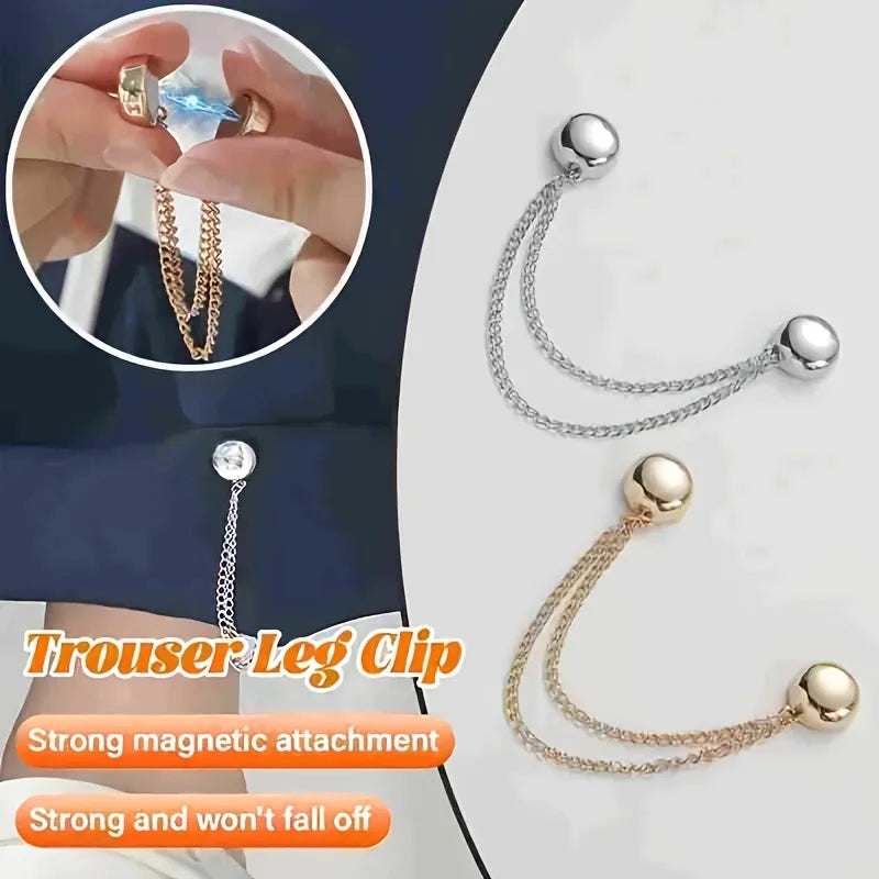 4/6Pcs Magnetic Clothing Clip - Adjustable Chain Design, Spherical Trim/Suitable for Shirts, Sleeves, Skirts and Pants Qme