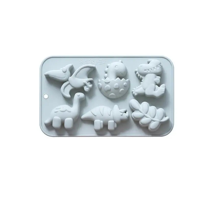 Silicone 6 Cavities Dinosaur Jello Molds Chocolate Soap Baking Qme Blue