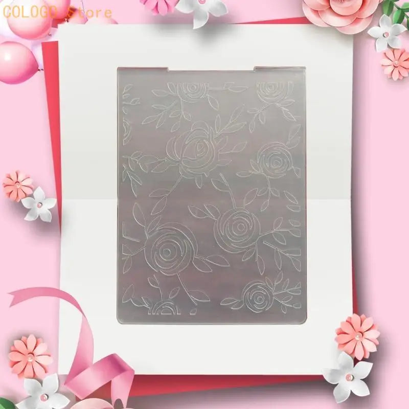 Plastic Embossing Folder Many Flowers Template DIY Scrapbooking Hand Qme