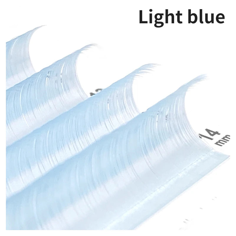 NATUHANA Cream Beige Individual Lash Clusters Mixed Lengths Soft Qme Light Blue C 0.07mm|Mix