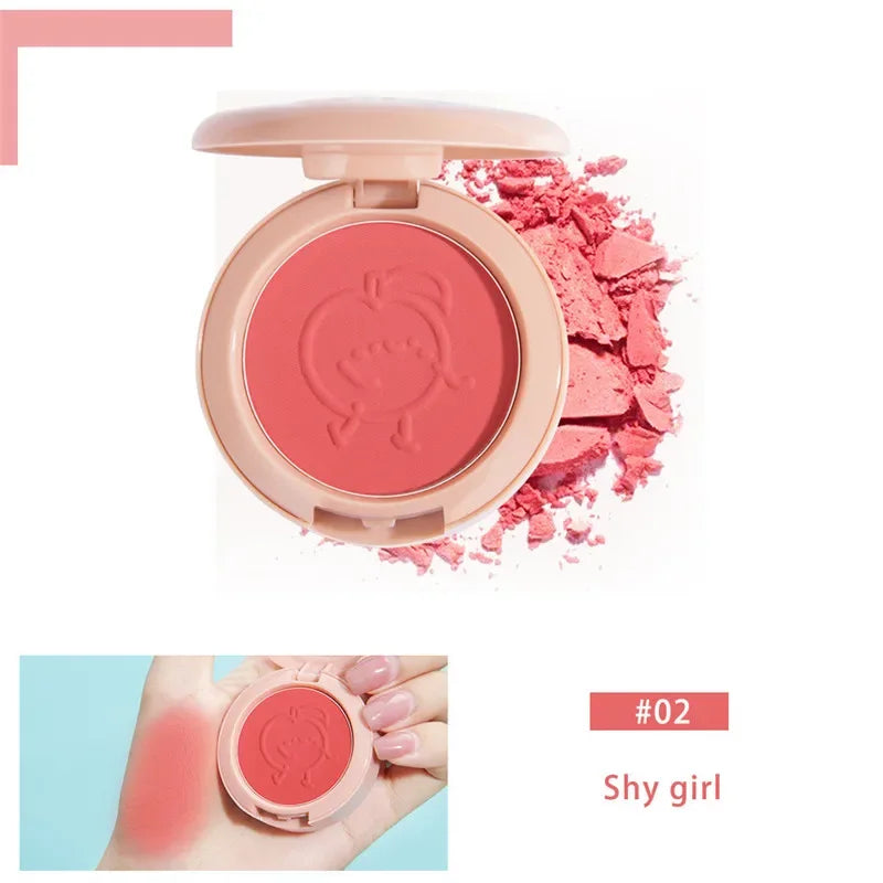 New 6 Colors Blush Makeup Palette Mineral Powder Red Rouge Lasting Natural Cream Cheek Tint Orange Peach Pink Blush Cosmetic Qme 02