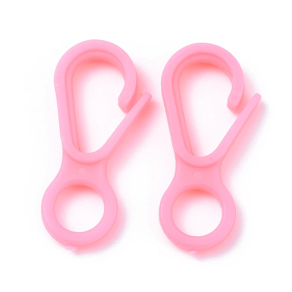 PandaHall 50/500Pcs Plastic Lobster CLaw Clasp Hook Trigger Clip Buckles For Keychain Key Ring Bracelet DIY Jewelry Making Qme Pink 50Pcs