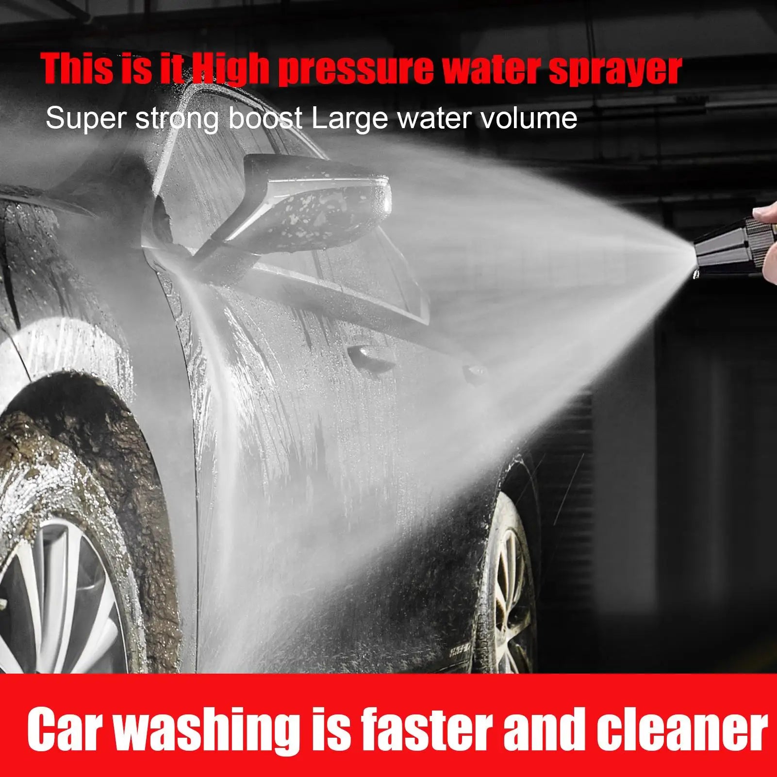 Adjustable Car Wash Water Gun Pressure Metal Straight Nozzle Washer Qme