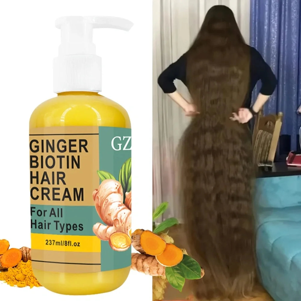 GZE GINGER HAIR CREAM Ginger Hair Strengthens Cream Moisturizing Scalp Massage Hair Care Serum Conditioner Qme