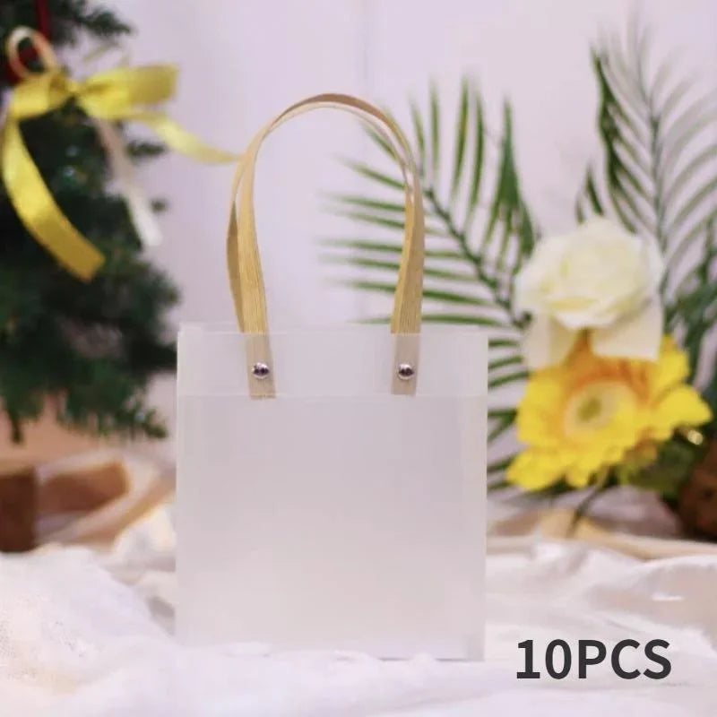 10PCS Holiday Gift Bag Eco-friendly Companion Gift Candy Bag Holiday Gift Birthday Gift Bag Anniversaries，Frosted Tote Bag Qme Other 10pcs