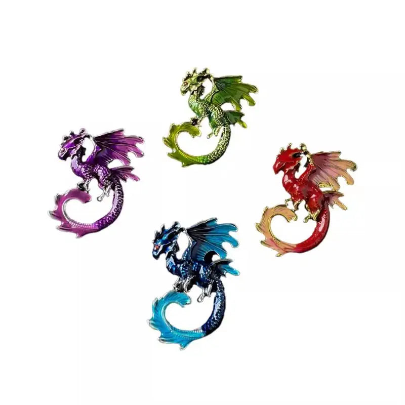 Vintage Enamel Dragon Brooch Hypoallergenic Durable Fashion Jewelry for Daily Wear Cosplay Anniversary Gift for Her Qme