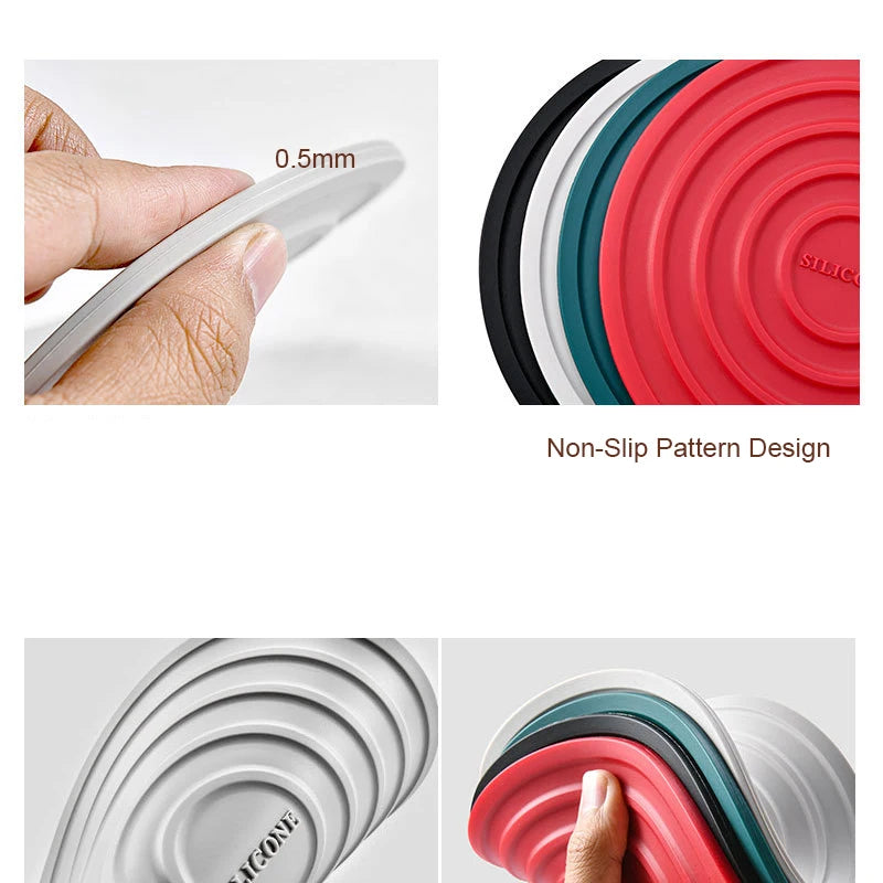 Trivet Mats Silicone Pot Holders Multi-Use Coasters Insulated Round Kitchen Mats Flexible Table Mat or Hot Pots and Pans Hot Dis Qme