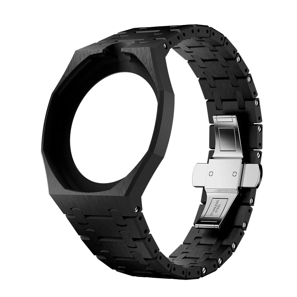 Ceramic Case Mod Kit Compatible with Swatch X AP Royal POP Changer Watch Full Case+Link Bracelet Strap Watch Mod Accessory Qme black