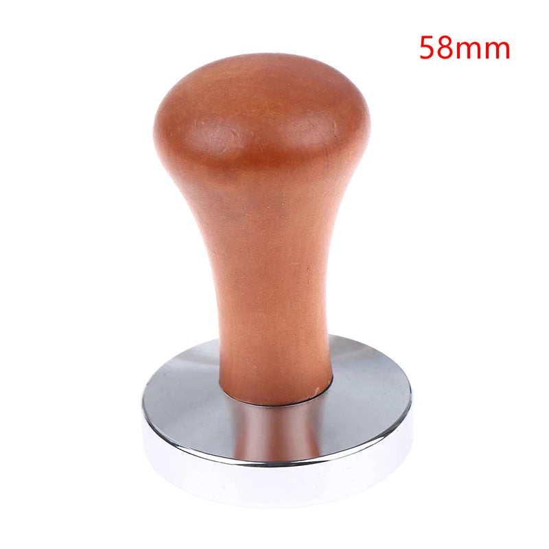 49 51 53 Wood Coffee Tamper Internal Spring Balanced Force Hammer Qme 58mm