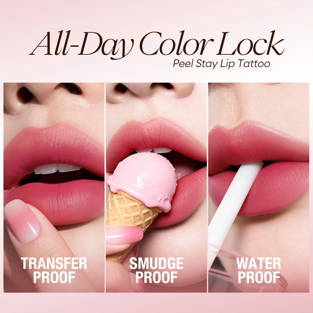 O TWO Peel-off Lip Stain Lipstick 48H Color-lock Highly Pigmented Qme