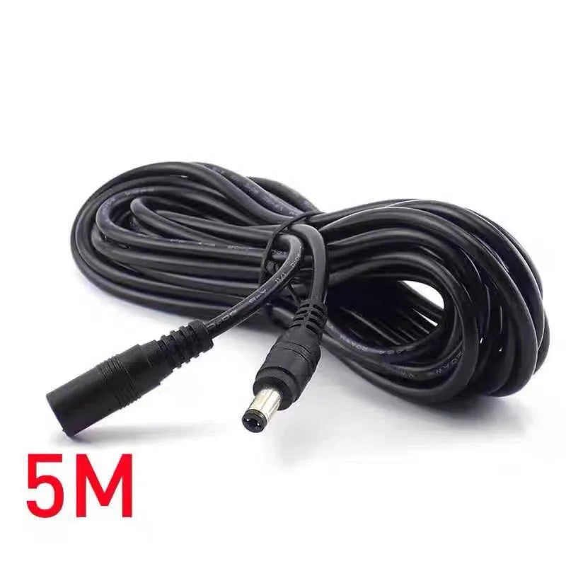 5pcs DC12V 2A Power Extension Cable 5.5x2.1mm for Projector Camera Router 0.5mm² Long Cord Qme