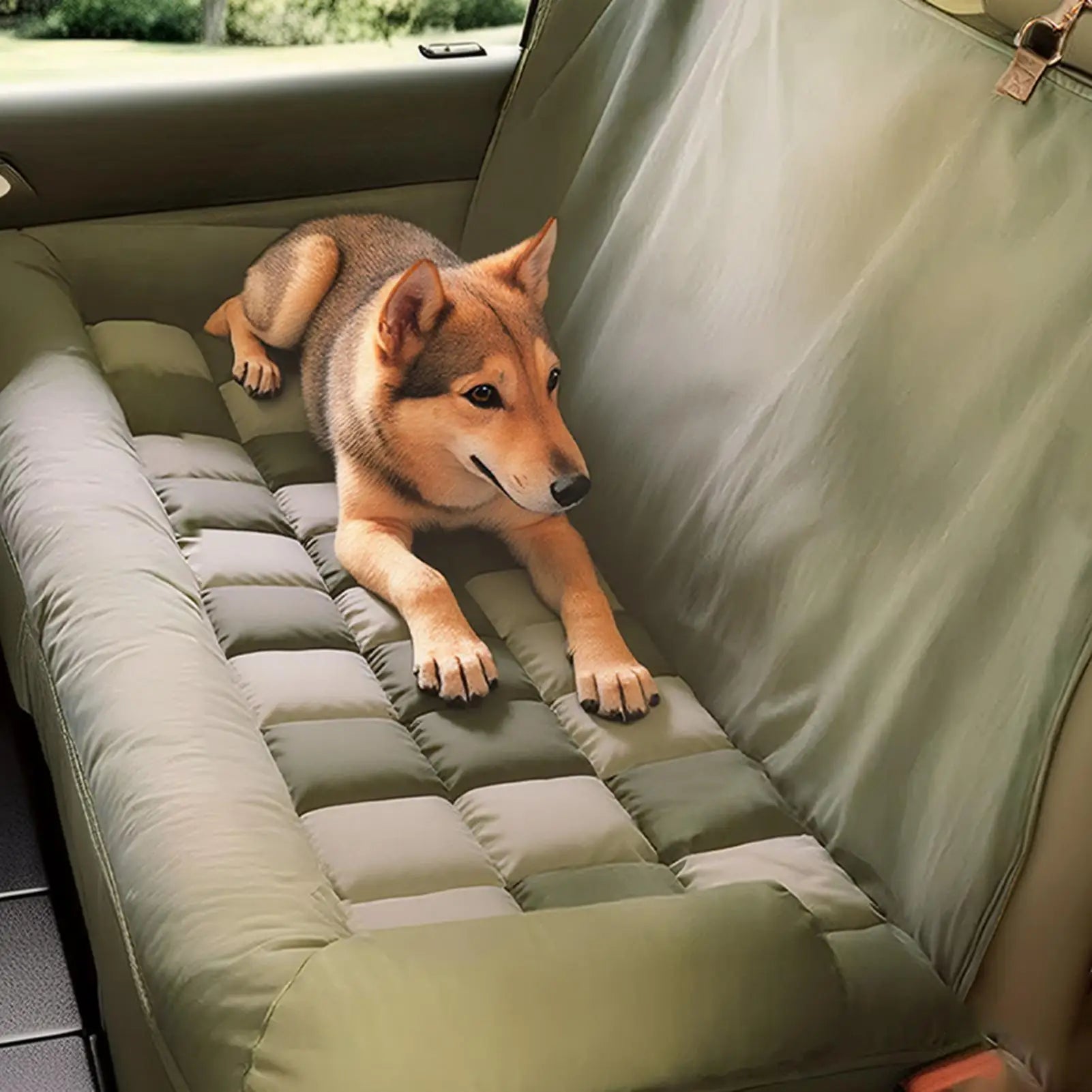Back Seat Pet Cover For Dogs Foldable Pet Automotive Backseat Cushion Mat Car Back Seat Dog Cushion For Trailer RV Truck Sedan Qme