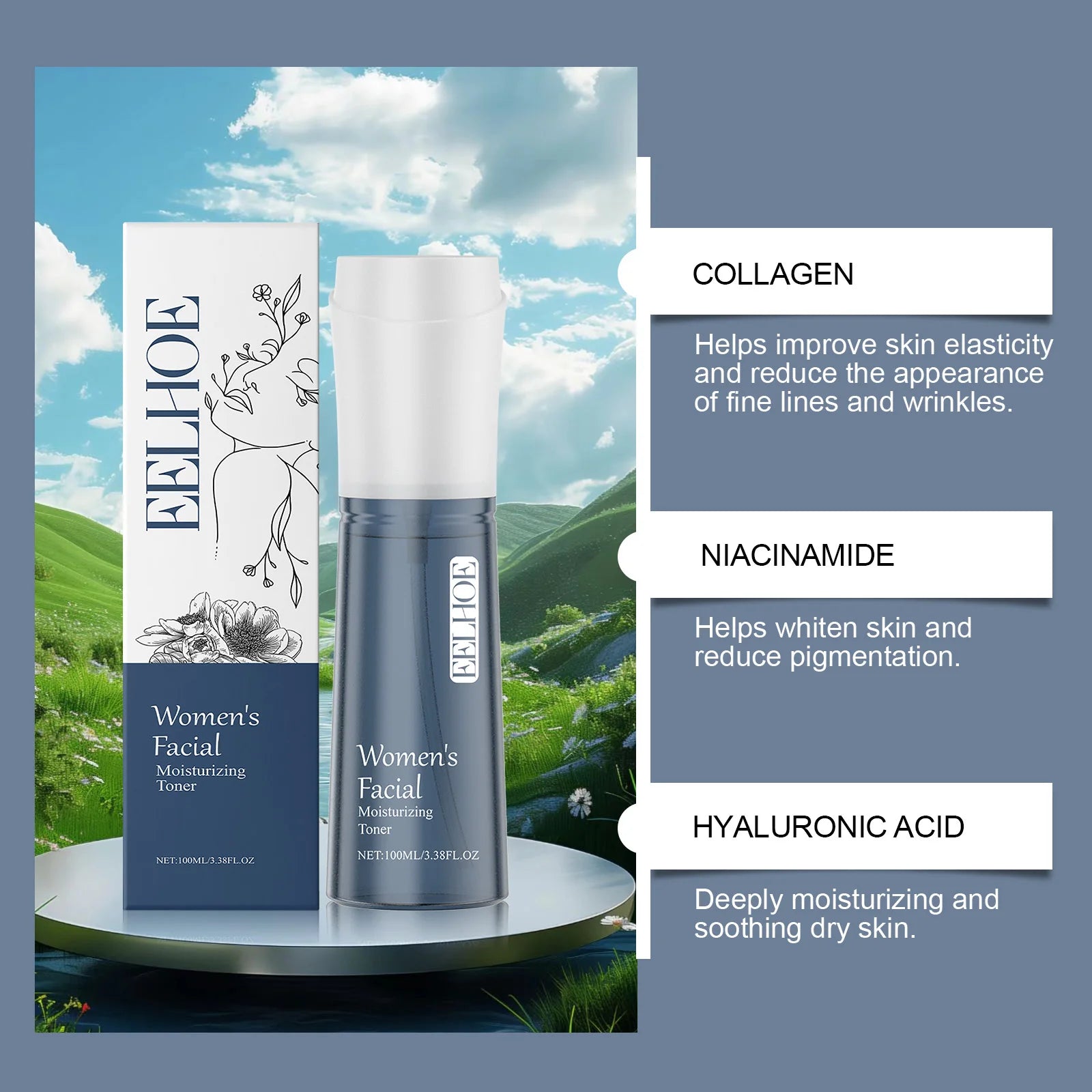 Nicotinamide Toner Brightening Antioxidant Firming Skin Improve Facial Skin Condition Hyaluronic Acid Moisturizing Facial Toner Qme