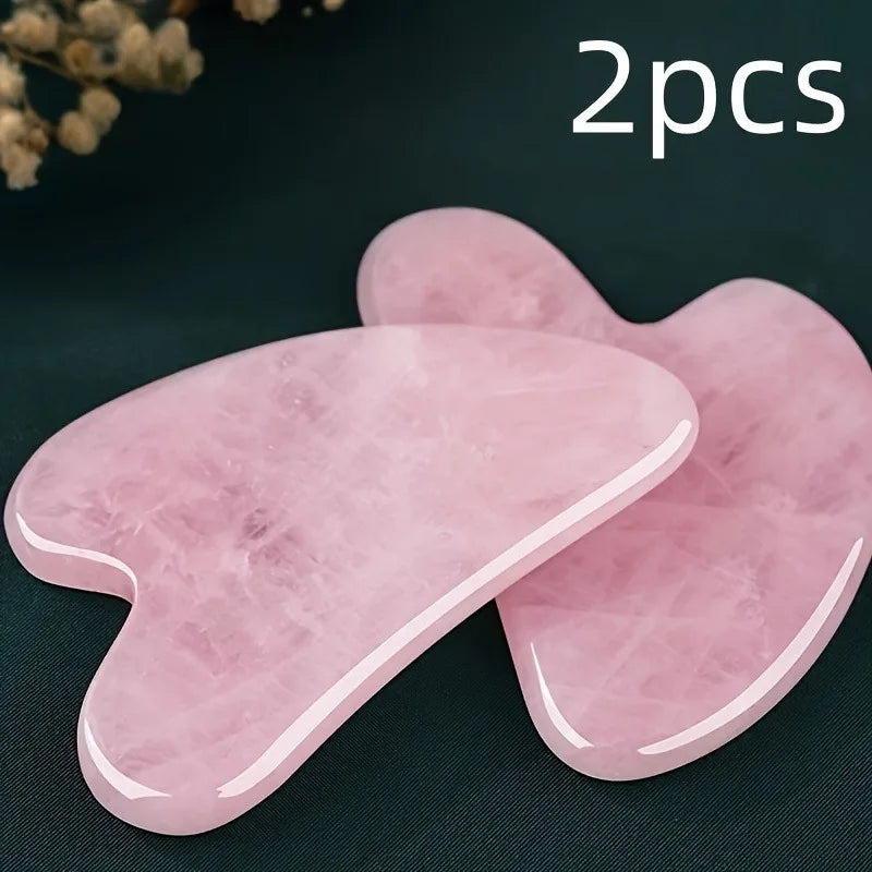 Natural Resin Heart Gua Sha Tool Crystal Stone Facial Massage Scraping Board For Face Lifting Skin Care Spa Massager Qme 2pcs