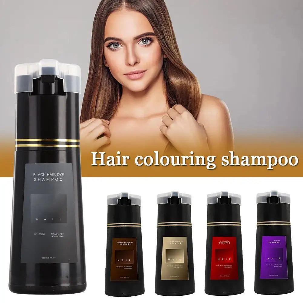 Nova Hair Dye Shampoo, Nova Hair Instant Dye Shampoo, Trynova Hair Shampoo, Hair Color Shampoo For Women And Men 200ml Qme