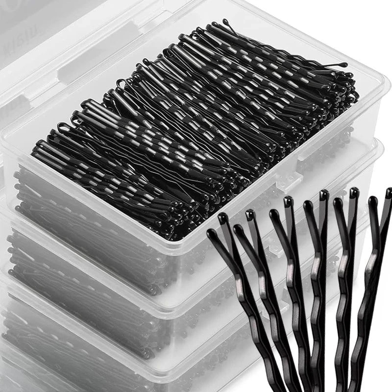 50-600pcs Black Straight Line Hair Clip U-shaped Needle Lady Hairpins Curly Wavy Grips Women Bobby Pins Styling Hair Accessories Qme