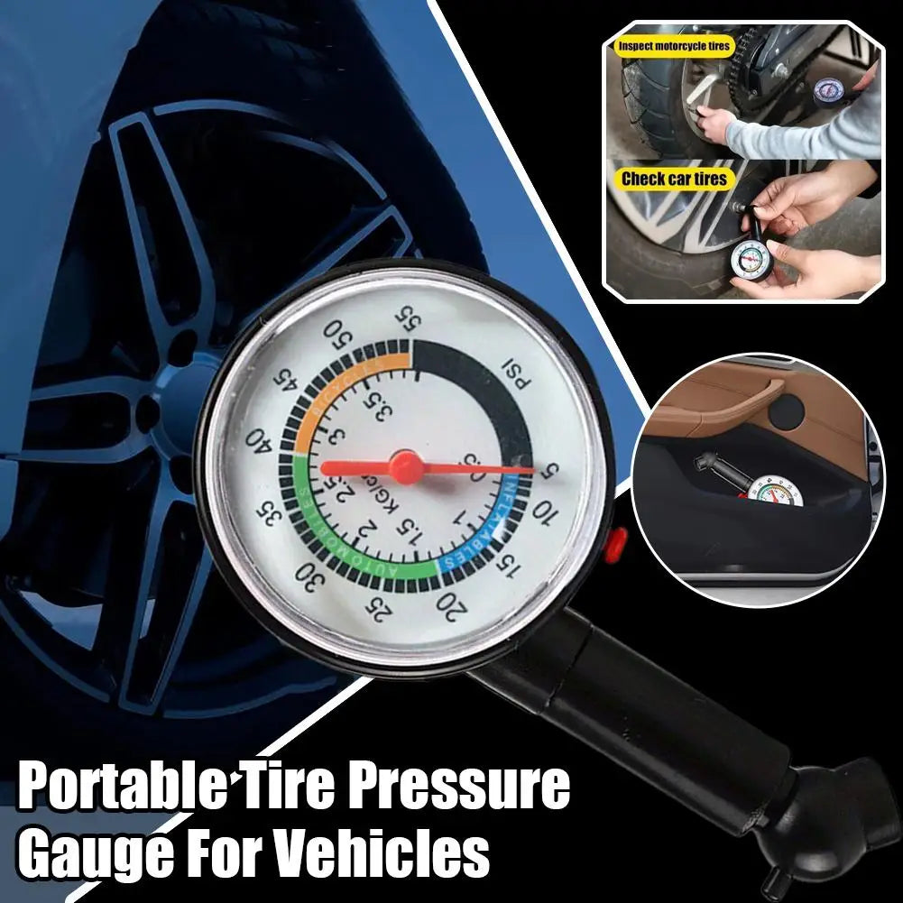 Car Tire Pressure Gauge Tyre Deflation Pointer Auto Tire Inflation Pressure Gauge Measurement High Precision Meter Detector Qme