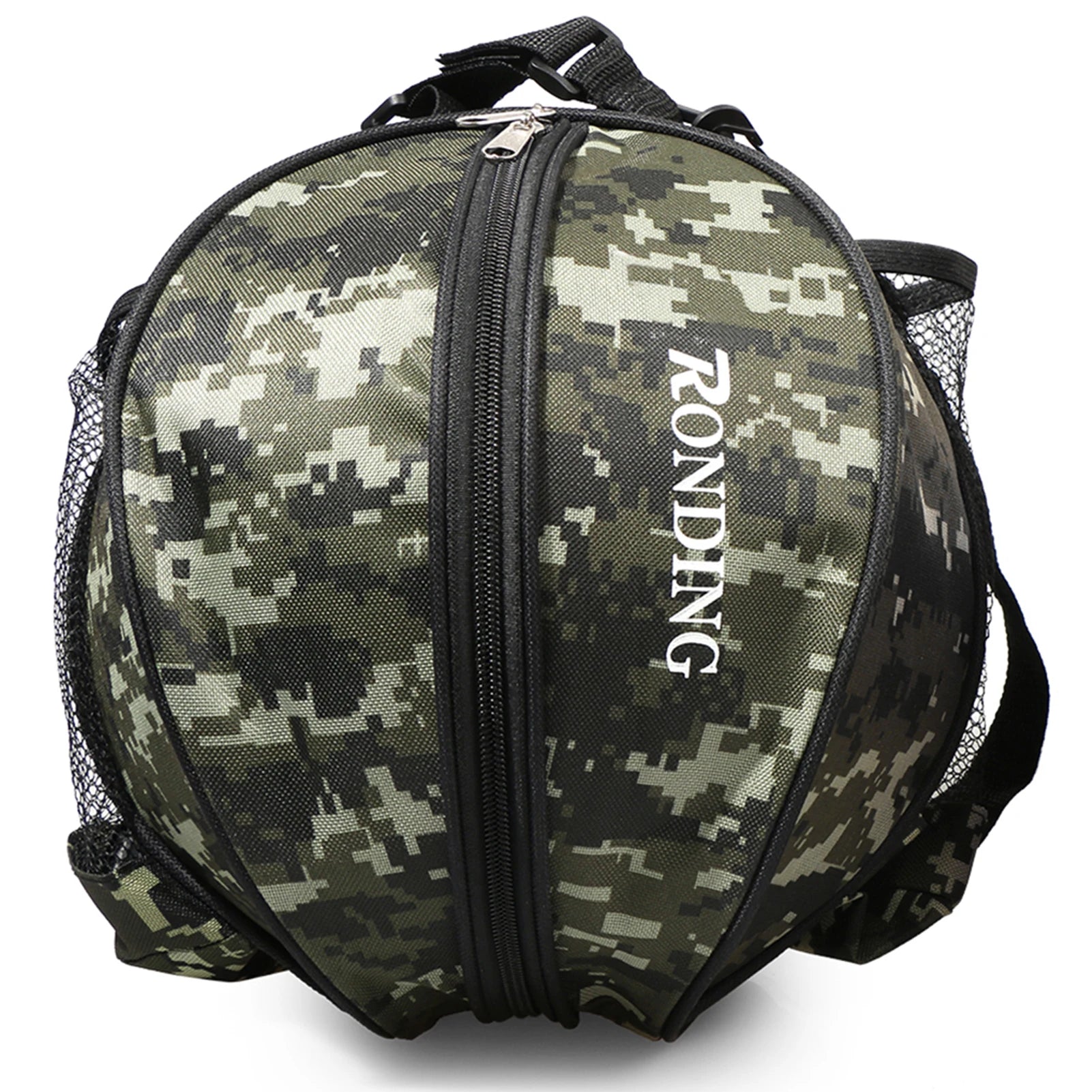 Basketball Shoulder Bag Sports Ball Round Bag Football Volleyball Carrying Bag Travel Ba Qme Green camouflage