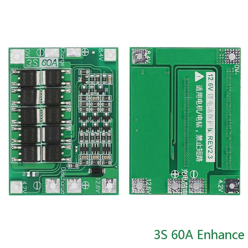 3S 4S 40A 60A Li-ion Lithium Battery Charger Protection Board 18650 Qme 3S60AEnhance