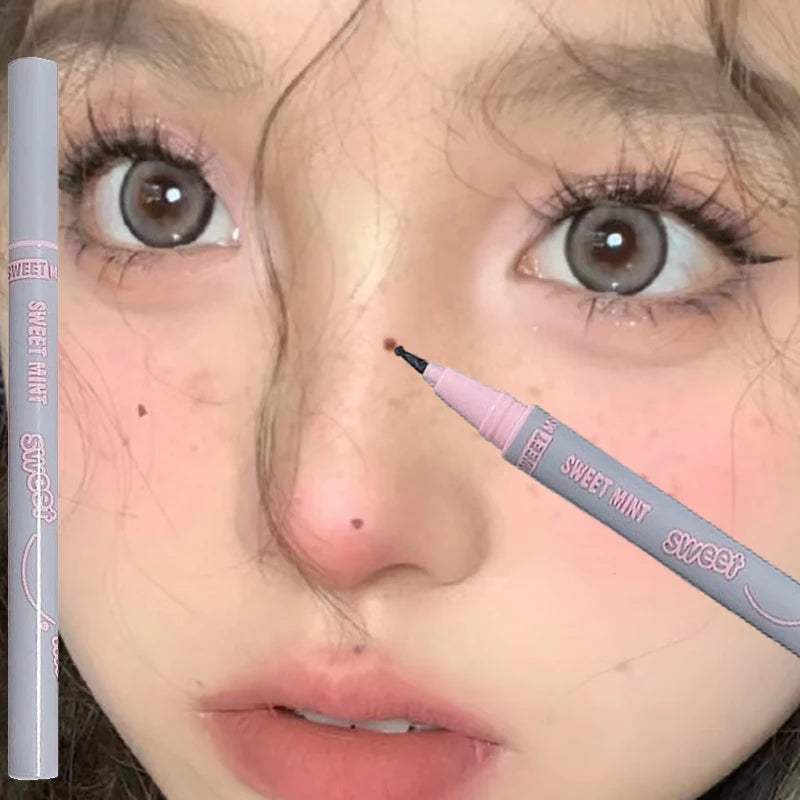 Face Fake Freckles Pen Natural Liquid Tear Mole Pen Amber Brown Dot Spot Concealer Pen Lifelike Cheek Spots Tint Makeup Tool Qme