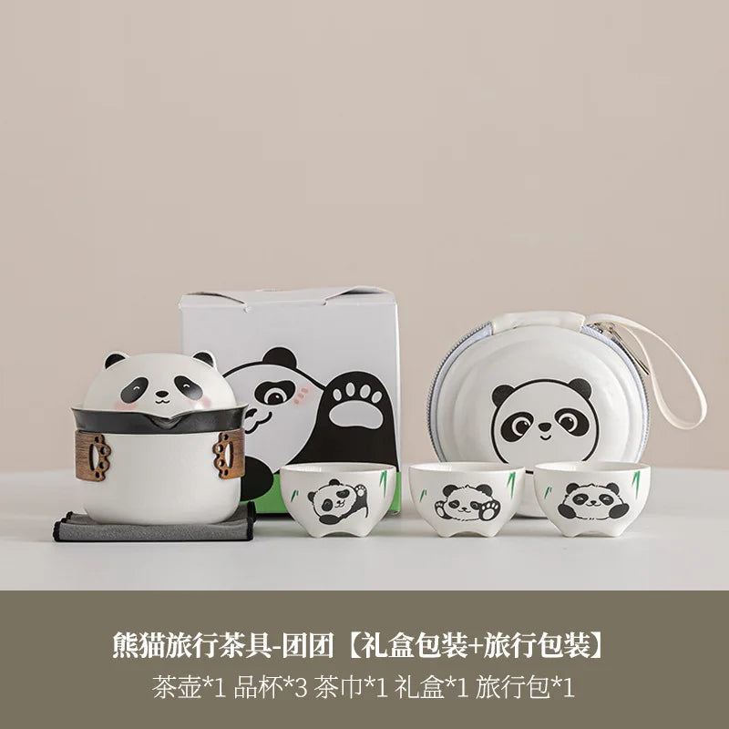 Panda Outdoor Camping Travel Tea Qme WHITE Seven-piece Set