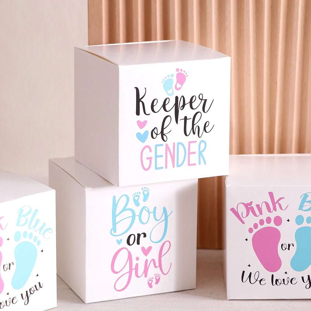 5 Pack, Gender Reveal Party Decorations Blue Feet g Irl Candy Boxes, B Oy or g Irl Gender Reveal Party Favor Boxes, Small Busine Qme