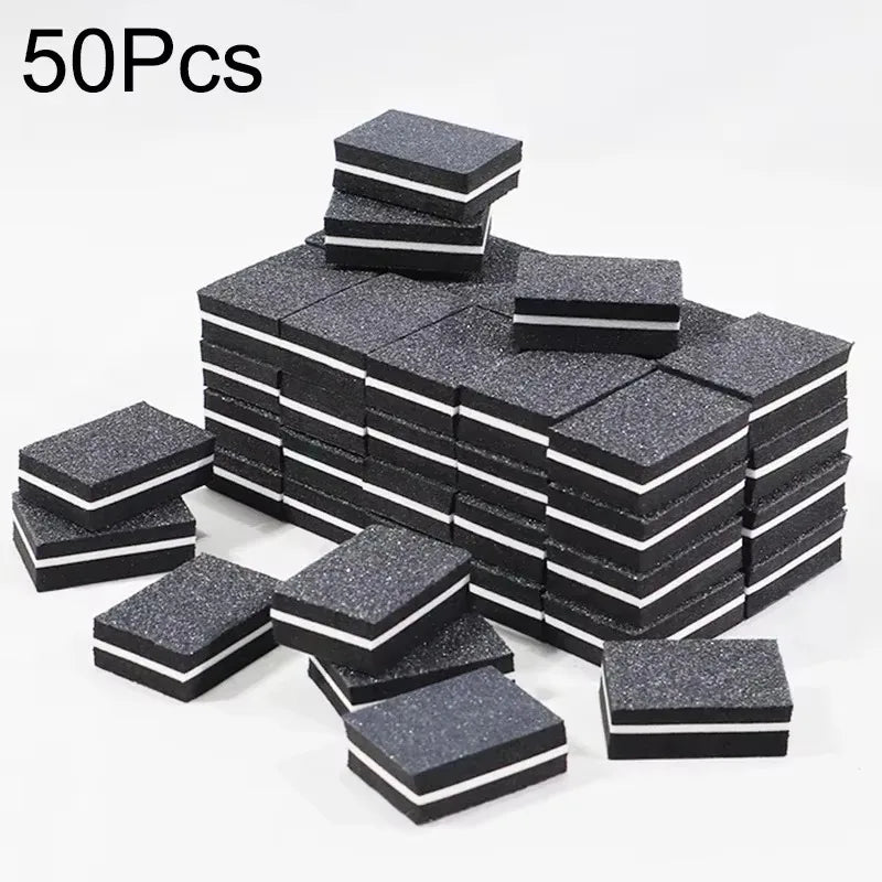 10-100PCS Mini Buffing Sanding Files Block Pedicure Care Nail Art Buffer Polish Manicure Pedicure Nail File Tools Nail Charm New Qme 50PCS Black