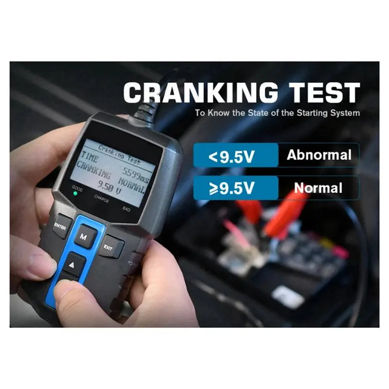 A02F-Battery Analyzer Car Battery Tester 12V Load Tester 100-2000 CCA Car Alternator Tester Charging Cranking System Tester Qme