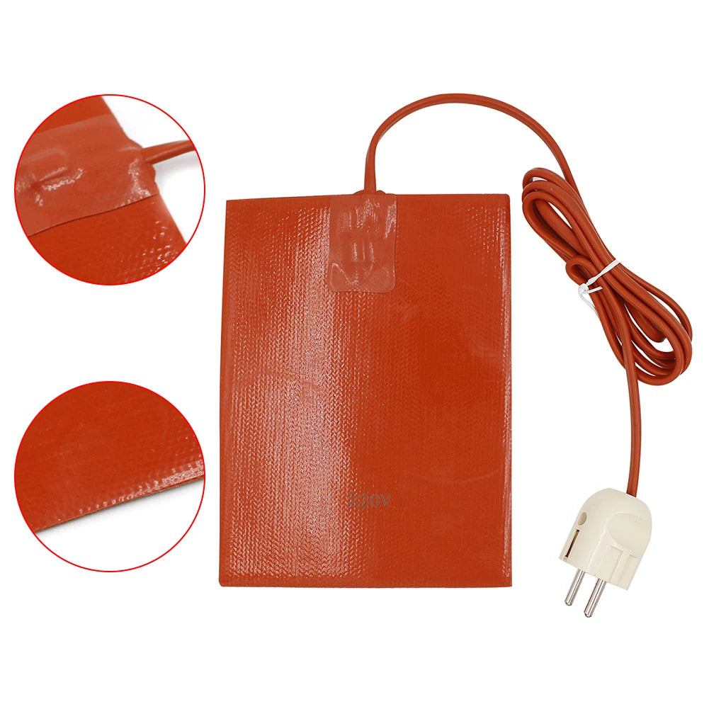 110V 220V Wire Heater Flexible Waterproof 300W Hydraulic Tank Heating Plate Mat EU/US Plug Fuel Water Tank Electric Heating Mat Qme
