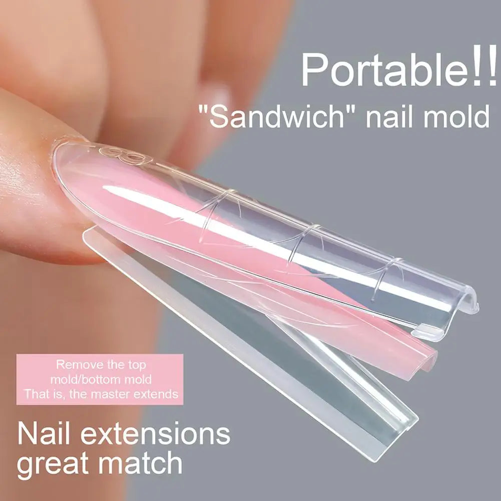 Box Sandwich Nail Dual Form Tips Quickly Building Gel System Full Qme