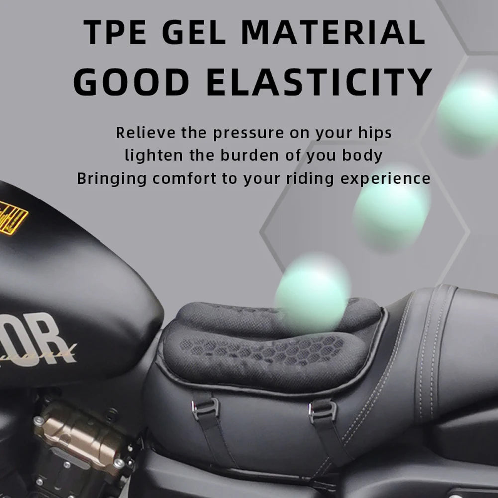 Motorcycle Seat Cushion 3D Honeycomb Pressure Relief Anti-slip Motorcycle Gel Seat Cushion Moto Ride Seat Pad Moto Accessories Qme