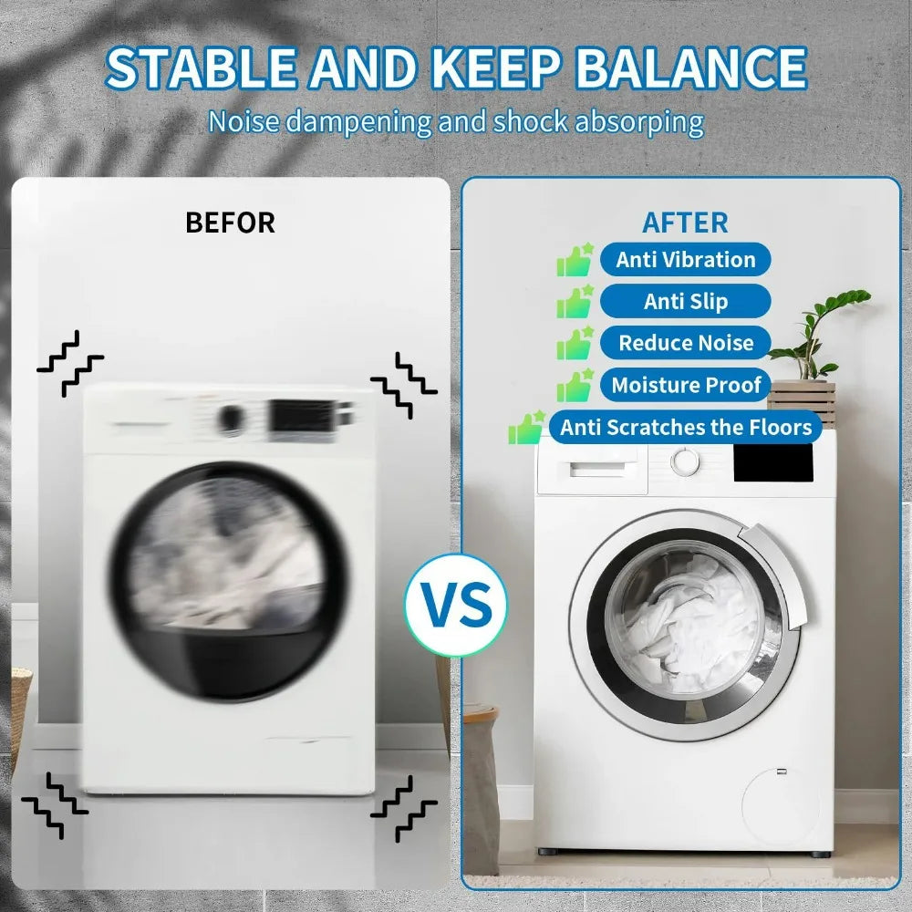 4pcs Washing Machine Anti Slip Rubber Feet Pads Suction Cup Fixed Anti Vibration Pads Washing Machine Refrigerator Lifting Base Qme