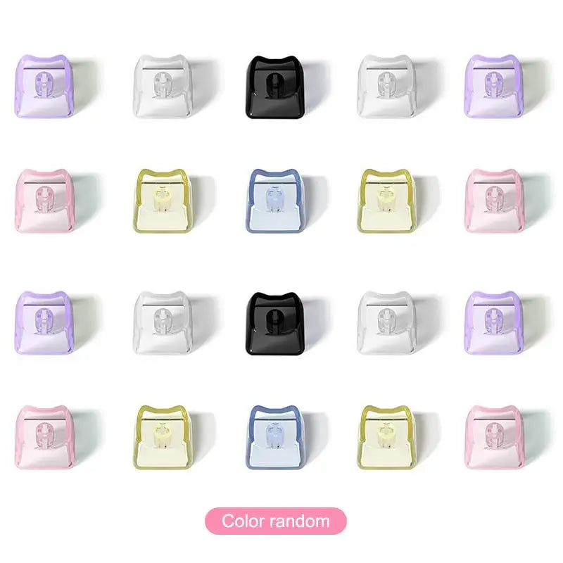 10 Cute Cat Transparent PBT Keycaps 1U Blank MAO Profile Mechanical Qme 20pcs random
