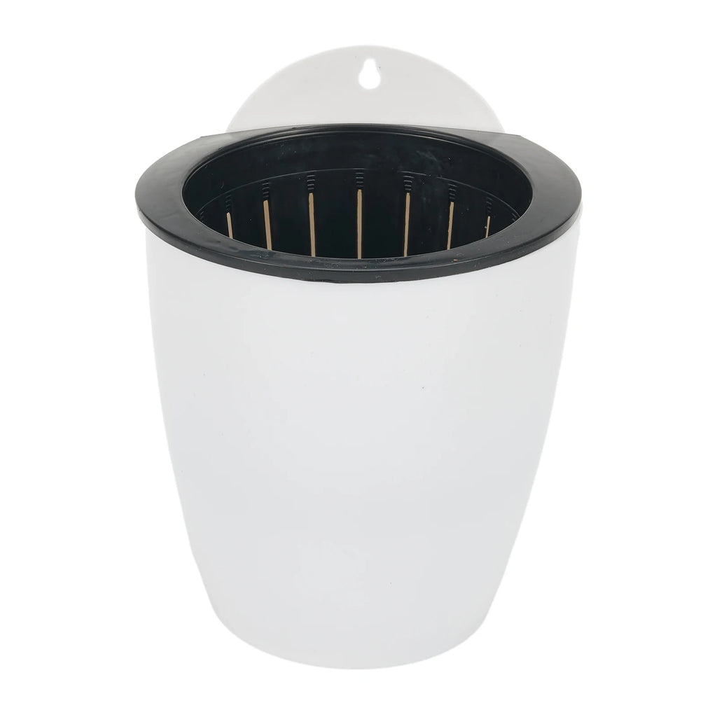 1X Wall-Mounted Flower Pot Automatic Water-Absorbing Plastic Self Watering Pot Green Dill Home Decoration Garden Supplies Qme M