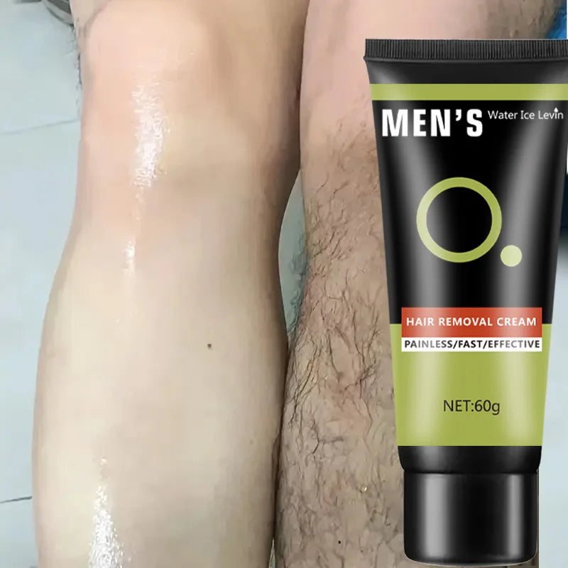 Hair Removal Cream - Gentle and Effective, Suitable for Chest, Arms, Beard, and Underarms, No Need for Rinsing, 60g Qme