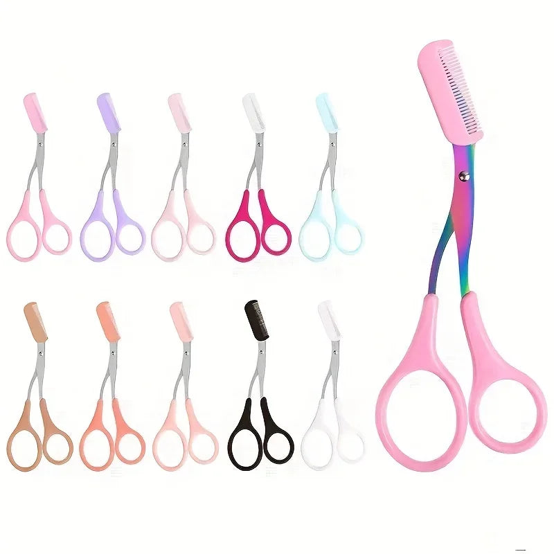 Eyebrow Trimmer Scissor With Comb Lady Woman Men Hair Removal Grooming Shaping Stainless Steel Eyebrow Remover Makeup Tool Qme