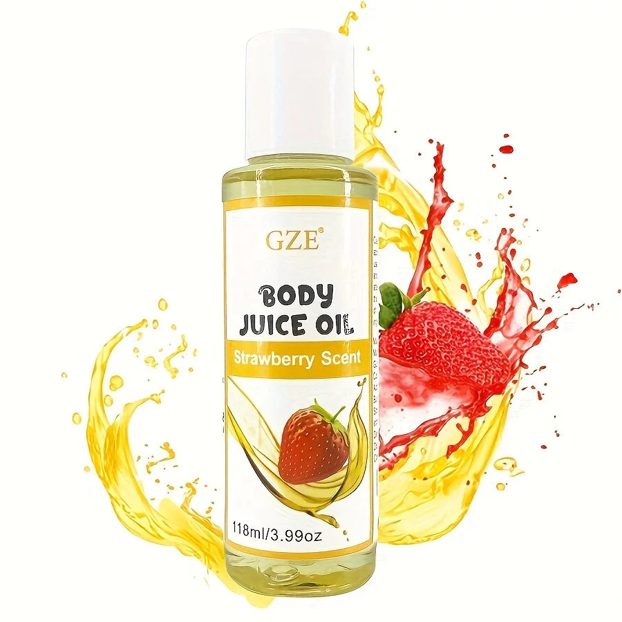 GZE STRAWBERRY BODY JUICE OIL Hand crafted Body Oil for Women soothing and relaxing eliminate/balance odor tastes like sweet Qme