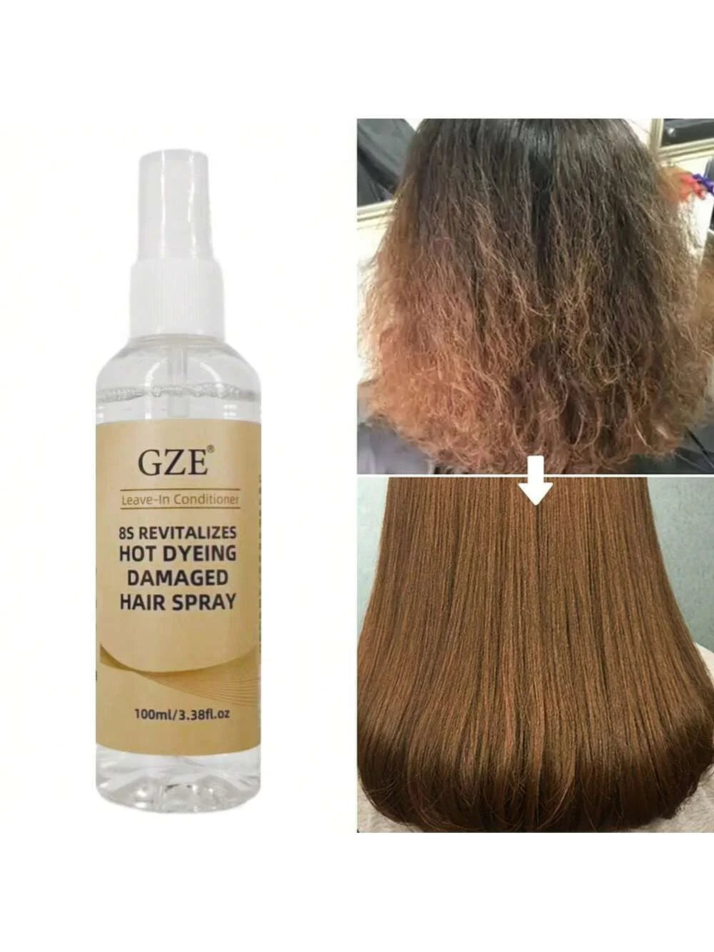 GZE 8 Seconds Hair Spray Professional Keratin Mist Smoothing Straightenig Soft Damaged Frizz Hair Care Product, Frizz Control Qme