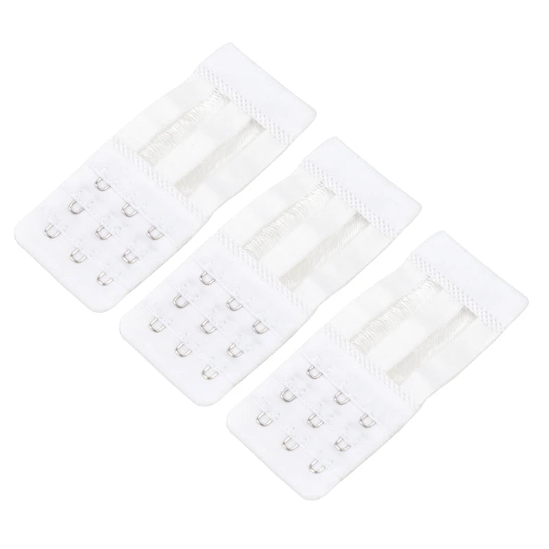 3 Hook Bra Women's Sexy Elastic Extension Strap Clip Expander Qme WHITE one size