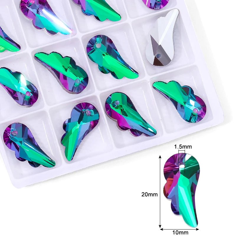 Crystal Pendant Beads Bright Color Single Hole Charm Glass Jewelry Beads Gems For Jewelry Making Supplies DIY Earrings Bracelet Qme 7-12pcs